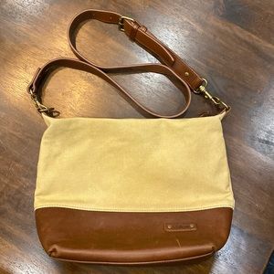 L.L. Bean Waxed Canvas Crossbody Bag/Purse Tan